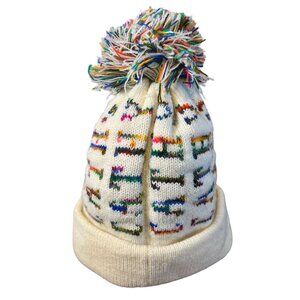 Retro Hand Knit Beanie Cathy Colorful Festive Holiday Preppy Classic Handmade